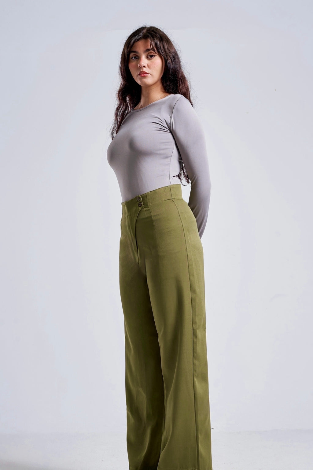 Classic High-Waist Wide Leg tailored Pants