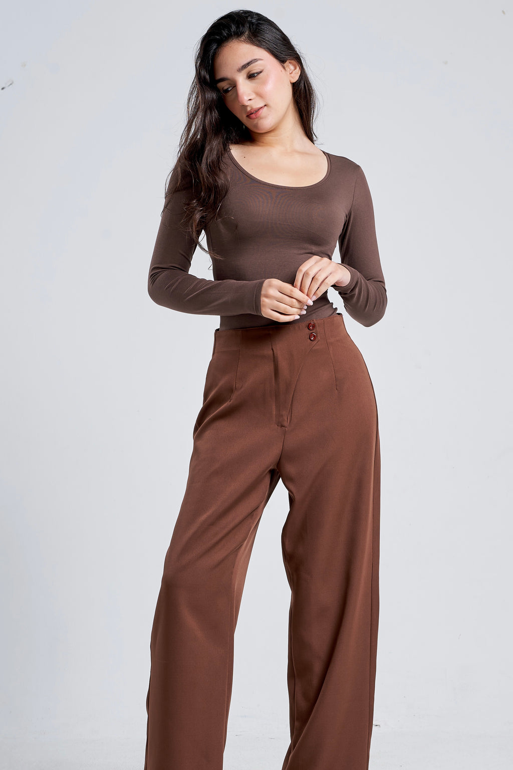 Classic High-Waist Wide Leg tailored Pants
