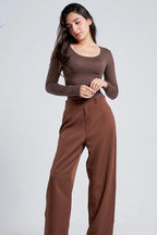 Classic High-Waist Wide Leg tailored Pants