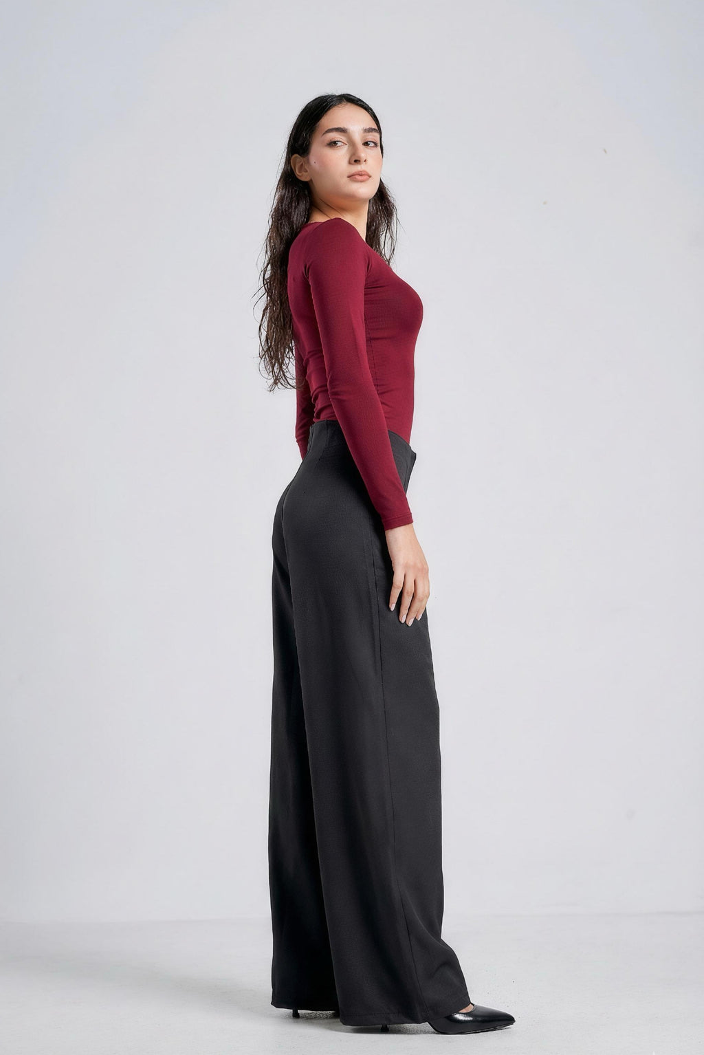 Classic High-Waist Wide Leg tailored Pants