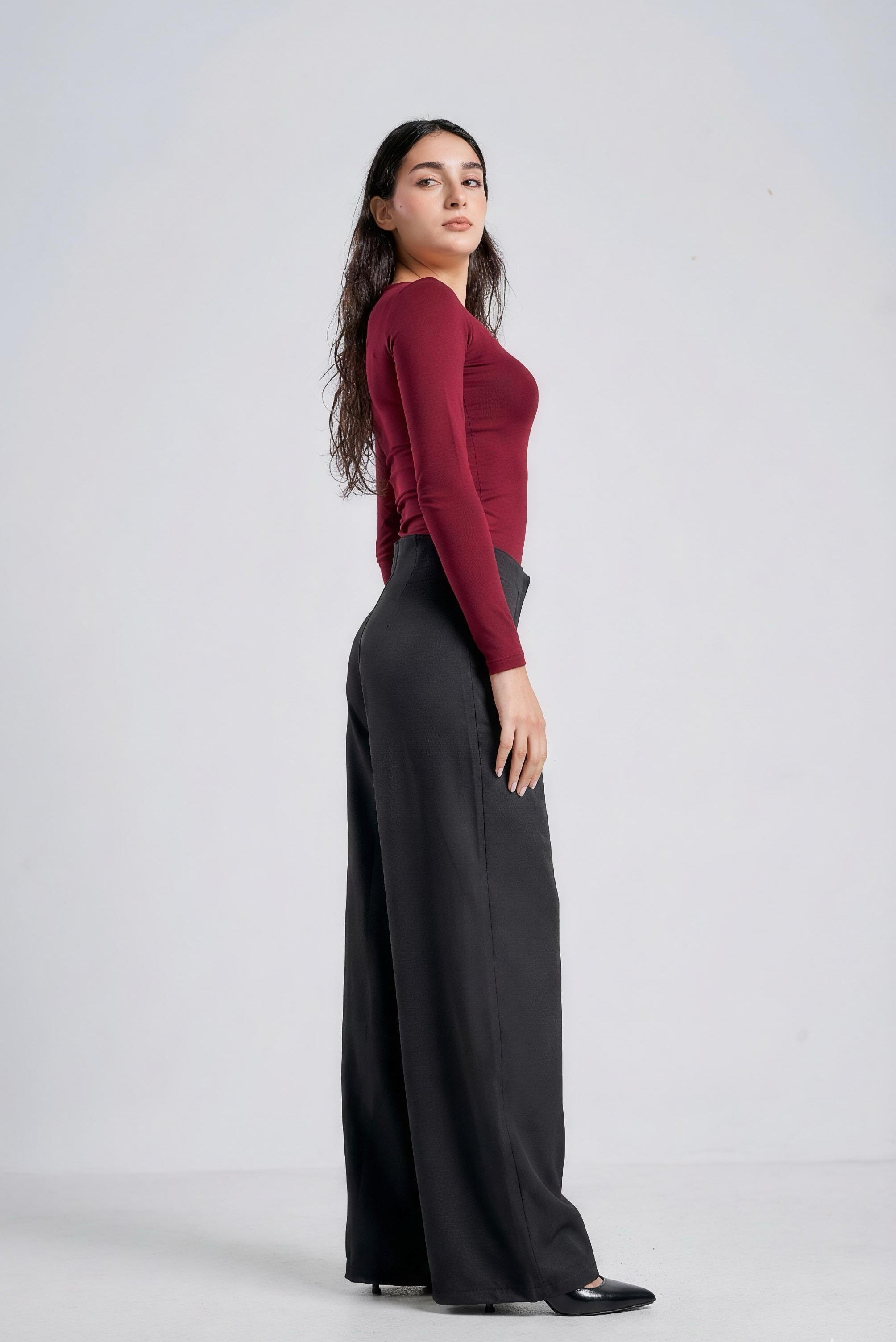 Classic High-Waist Wide Leg tailored Pants