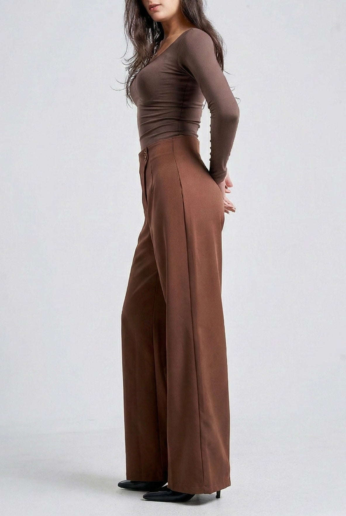 Classic High-Waist Wide Leg tailored Pants